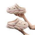 Women's anti-odor height increasing platform clogs - summer fashion outdoor wear, non-slip beach shoes with detachable diy accessories