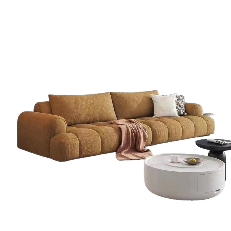 New cat scratching cloth puff french cream small apartment living room for home extremely simple row cat claw leather three-slot sofa