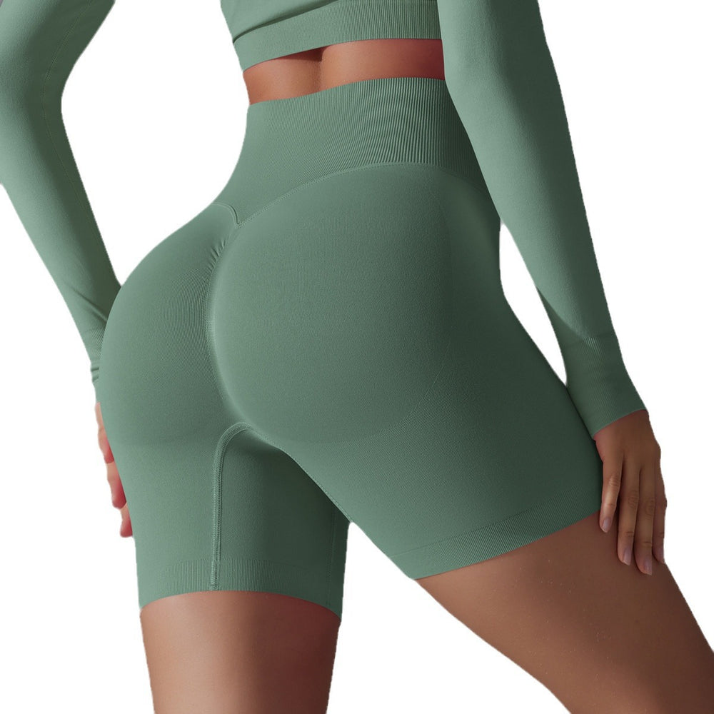European and american seamless yoga shorts - high waist, butt-lifting, compression shorts - breathable, quick-drying, running, sports, fitness, 3/4 length shorts