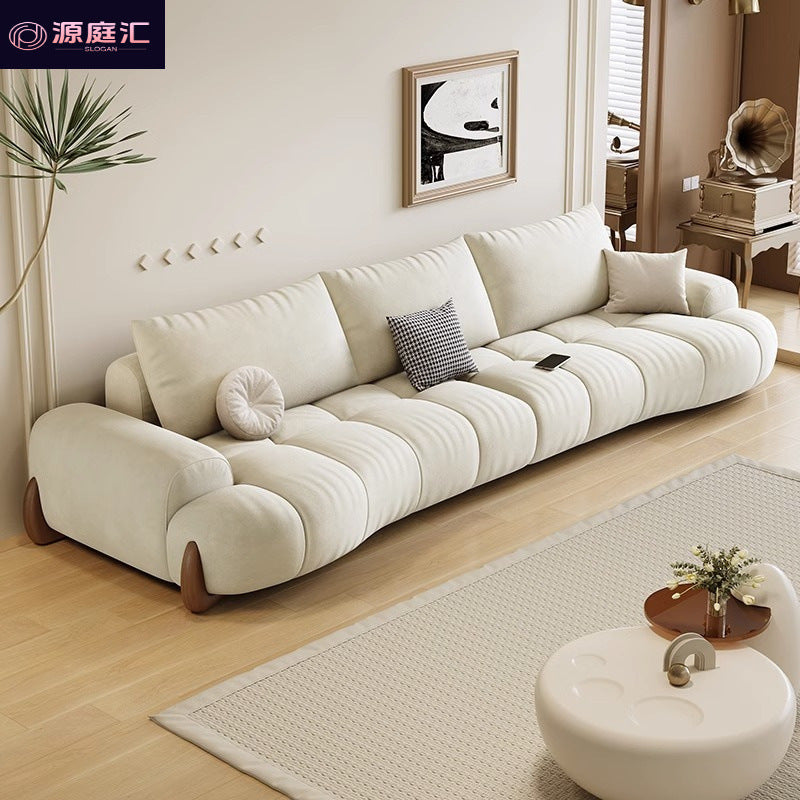 Cat paw fabric sofa - new minimalist design for small living rooms, creamy white, curved, trendy style