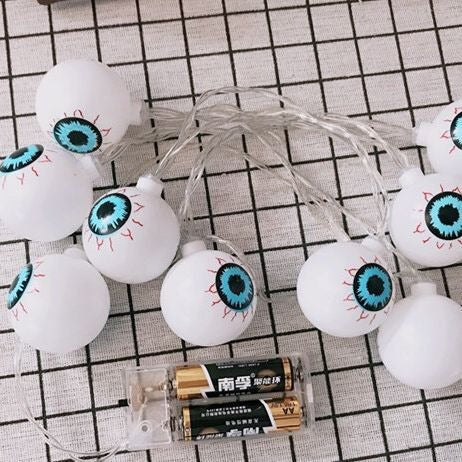 LED Halloween one-eye decorative ambient light string, Easter eyeball grimace doll creative decorative luminous light string