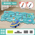 Ocean pattern assembled rail car [15pcs]