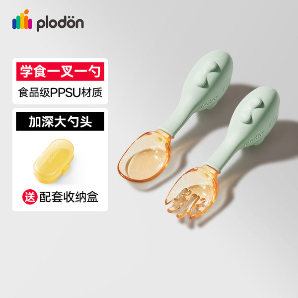 Pryton baby spoon infant and child learning to eat training complementary food fork spoon independent eating tableware special fork