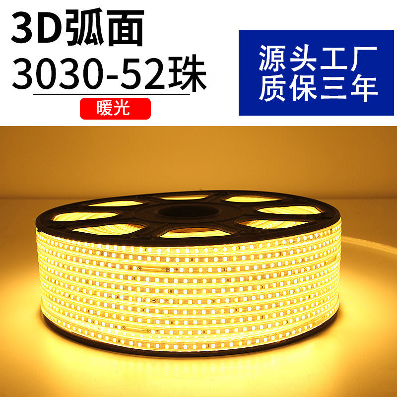220v household outdoor waterproofled light strip super bright white light strip outdoor exterior wall construction site tunnel lighting