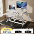 Adjustable height laptop desk with monitor stand for office workstation