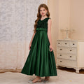 fashionexportfashion stylegirl dress long skirt v-neck evening dress satin princess dress catwalk classysequin skirt