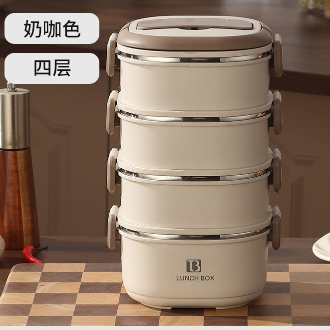 316 stainless steel double-walled insulated lunch box with dividers, microwaveable plastic food container
