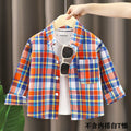 Kids' shirts: new  styles for boys - stylish cotton plaid shirts for spring and autumn. fashionable turn-down collar cardigans for toddlers and young children