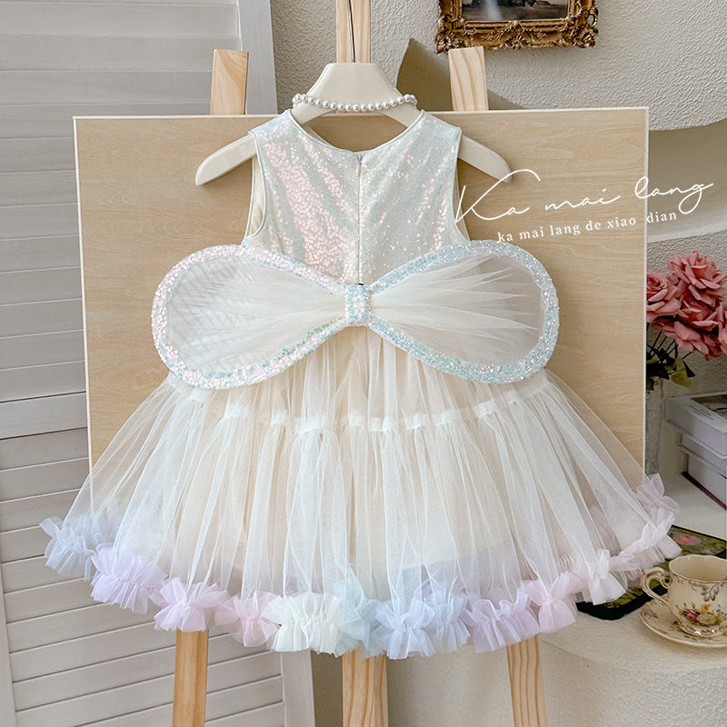 summer girls' dress - baby girl butterfly wing tulle fairy dress - birthday party dress - clearance sale (limited sizes available)