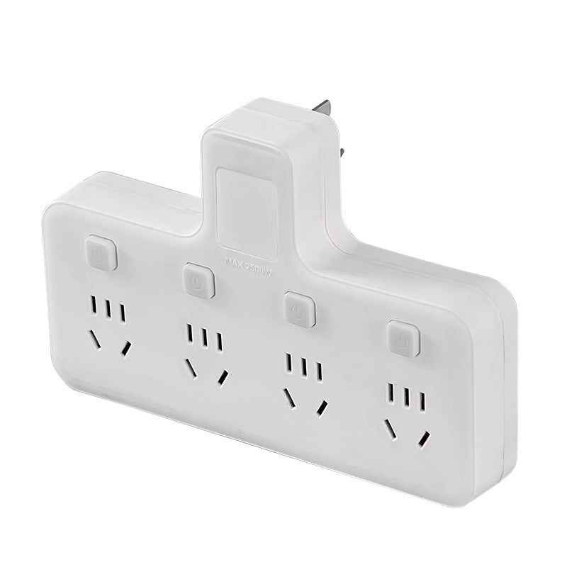 Yaqi Household Converter Socket Converter Travel All Copper One Turn Multi-purpose Hole Independent Switch Night Light Converter