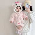 Wintercute winter clothes baby outing clothes baby clothes super cute one-piece plus fleece thickened khakiheattech crawling suit