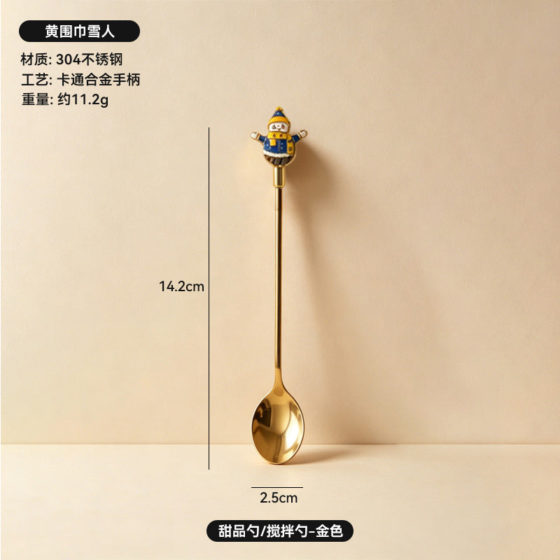 304 stainless steel luxury style creative christmas tableware coffee spoon afternoon tea dessert spoon fruit fork wholesale