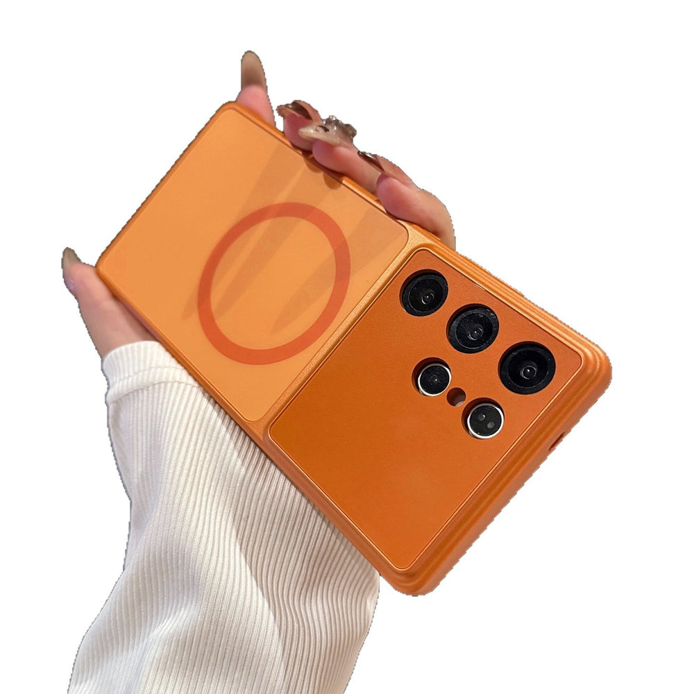 Two-tone color magnetic phone case with matte premium lens protector for samsung s26 ultra & s25 ultra