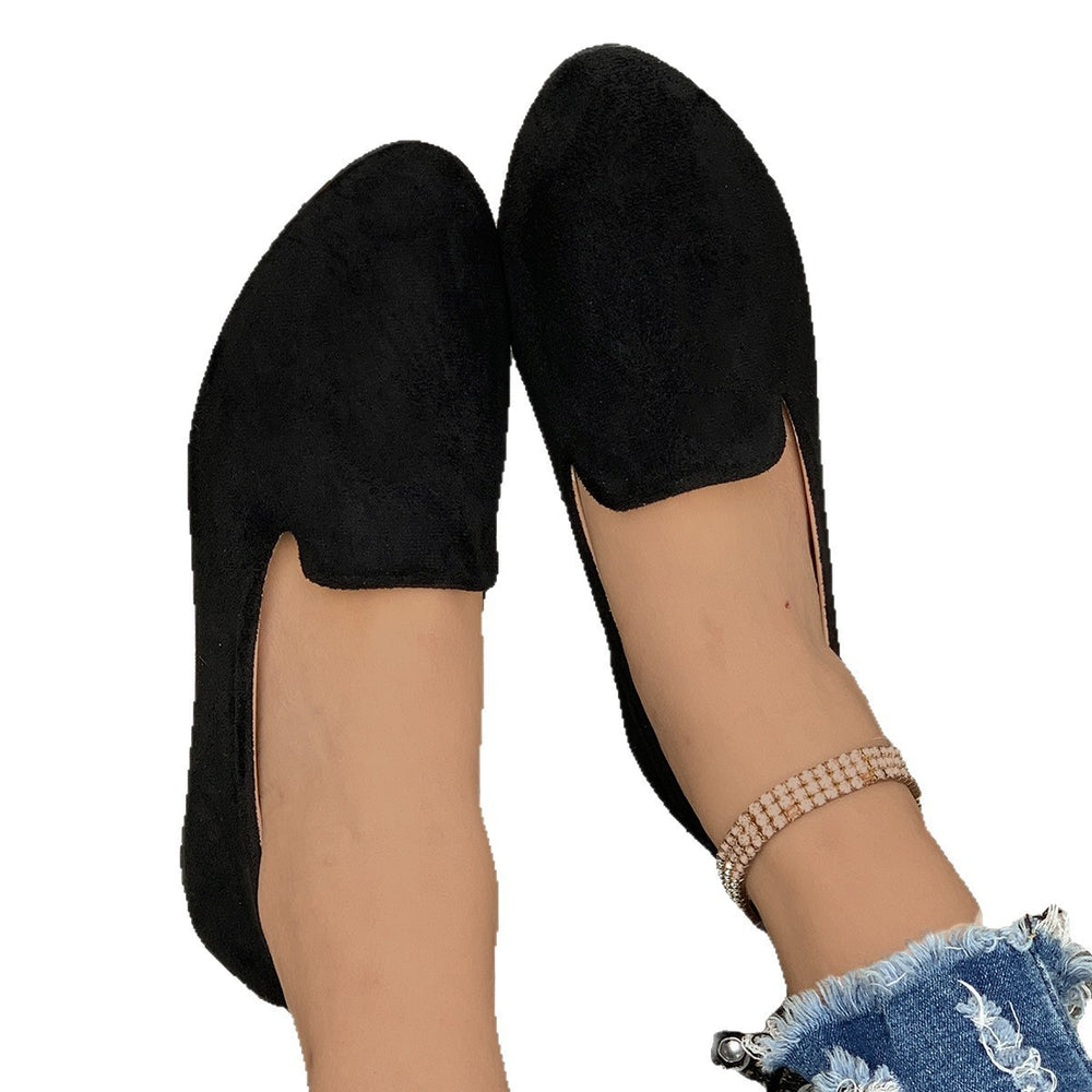 foreign trade large size flats women's spring & fall new arrivalfashion suede flats slip-on beanie shoes large size 43
