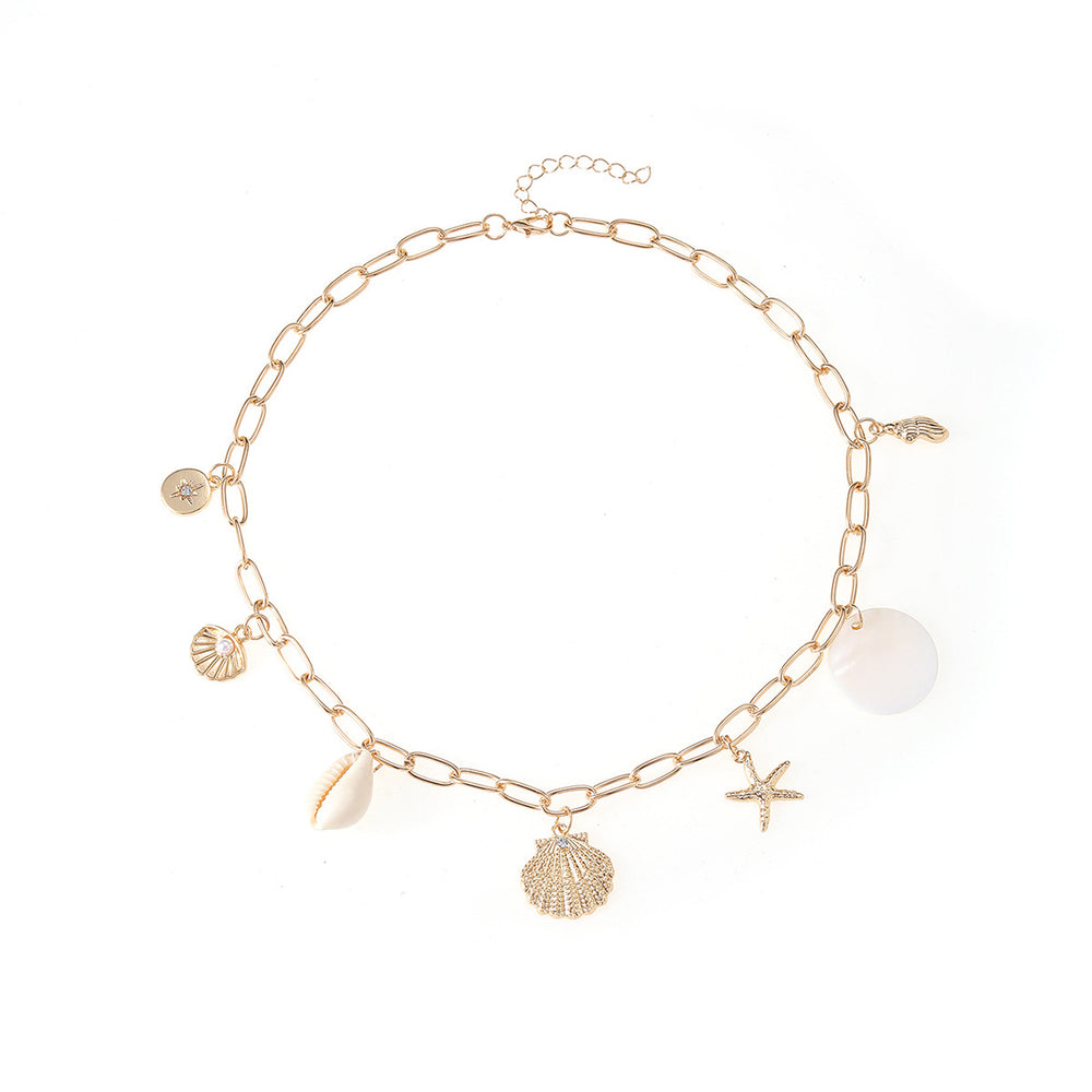 European and american cross-border bohemian beach vacation style starfish shell necklace - summer fashion casual versatile choker