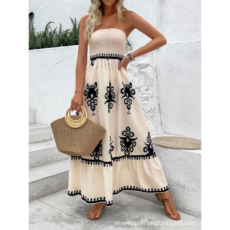 Xibo women's clothing  summer new bohemian suspender dress