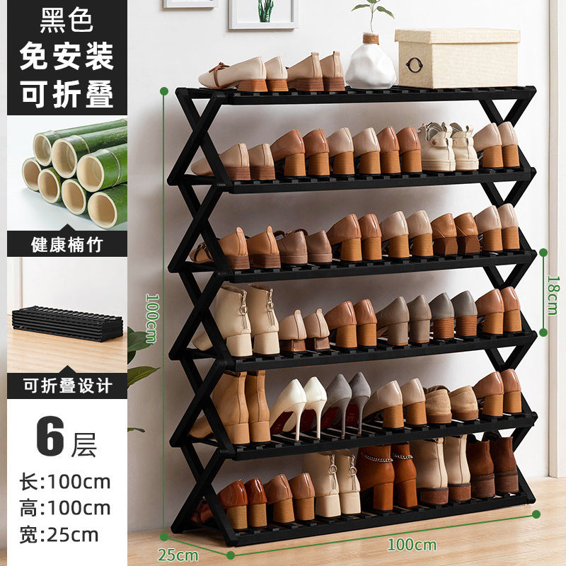 Simple shoe rack, shoe cabinet, wooden dormitory, covering a small area, multi-layer dust-proof entry door at the door, shoe rack, storage rack
