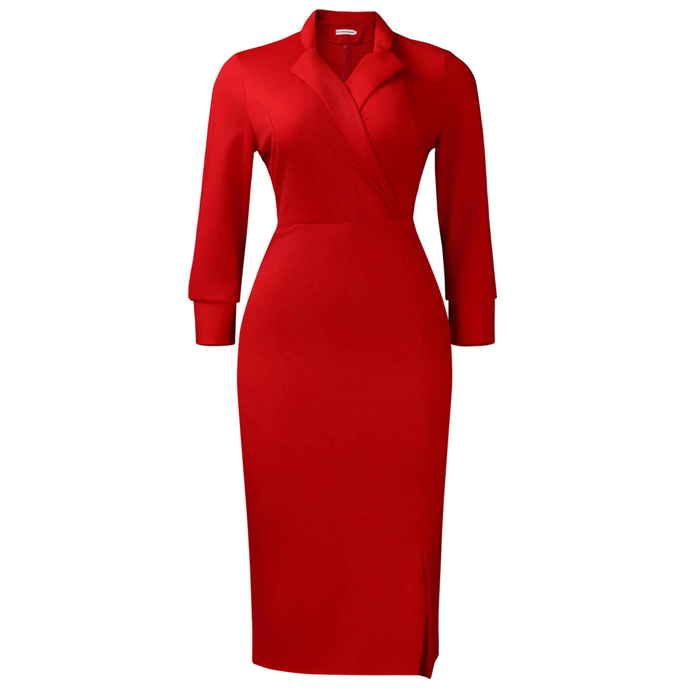 C8644 european and american cross-border  2020 autumn new arrival: elegant, bodycon, and figure-flattering african dress with suit collar and long sleeves