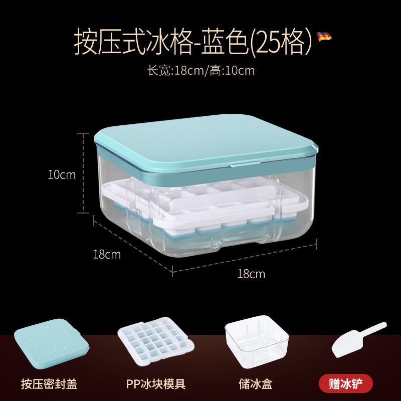 One bite summer ice cube box commercial silicone ice grid with lid ice box food grade ice cube mold press ice grid