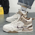 Trendy chinese style men's sneakers - spring/autumn, niche design, versatile, height increasing, white canvas shoes, winter casual sports, putian high-top fashion sneakers