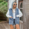 european and american clothing cross-border e-commerce  new loose denim vest waistcoat casual tank top  trend