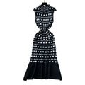 Elegant polka dot sleeveless knit dress - slim fit, figure-flattering, and chic for summer