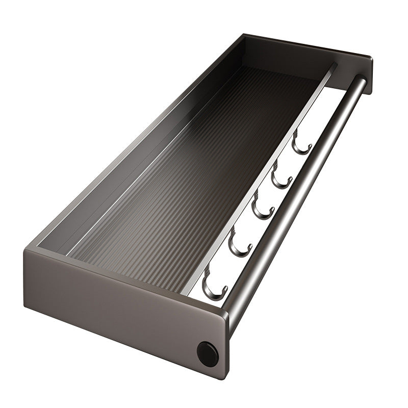 Wide kitchen rack No punching Wall-mounted gun ash seasoning Seasoning Multifunctional household storage rack
