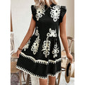 code new arrival  women's original fashionruffleslooseprinting cake skirt