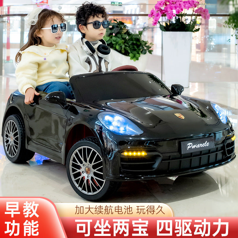 Paramela double children's electric car four wheels oversized can sit adults children baby remote control toy stroller