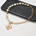 fashionaccessible luxury style imitation pearl flower pendant necklace niche stylish exaggerated sense of design ot clavicle chain