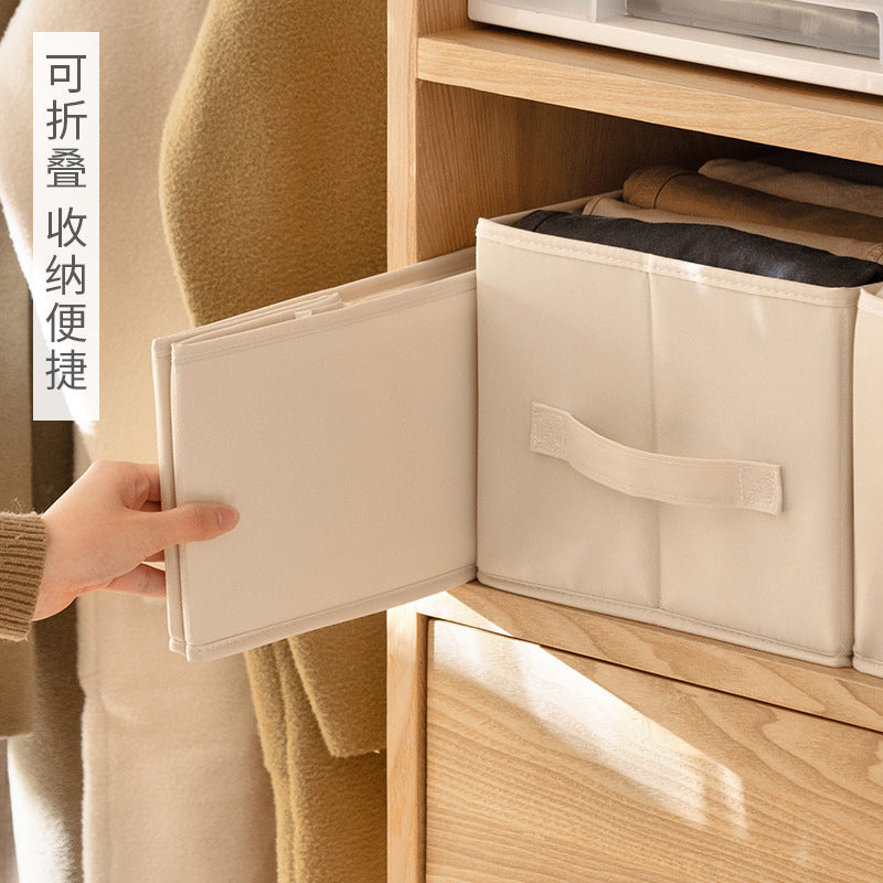 New cotton and linen storage box, cotton-padded clothes, shirts, pants storage box, double portable wardrobe storage box, foldable storage box.