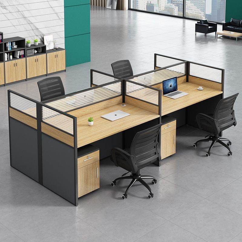 Executive office desk and chair set, four-seat partition, minimalist modern screened workstation, office computer desk for employees