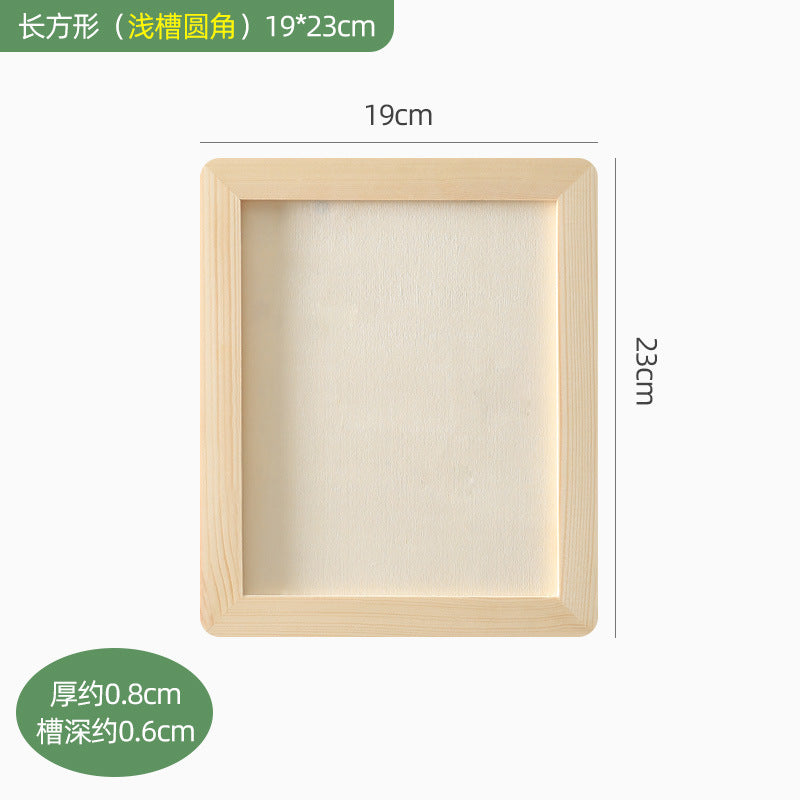 Solid wood clay picture frame mounted wood clay photo frame handmade DIY material wood frame colored clay works display empty frame