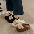 Trendy casual bear slippers for women - new autumn/winter collection, perfect for outdoor wear, dorm room, warm and thickened lambswool cotton shoes, couple's style