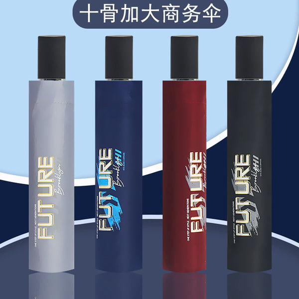 Ten Bones Plus Parasol Folded Tri-fold Vinyl Sunscreen UV Protection Parasol Plus Business Umbrella Wholesale
