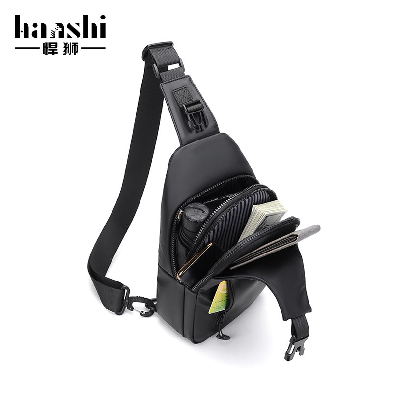 Fashion Men's Premium Breast Bag Casual Shoulder Women's Crossbody Bag Commuter Waterproof Chest Bag Travel Shoulder Bag Tide