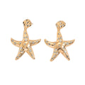 Starfish earrings wholesale european and american cross-border earrings for women exaggerated diamond-encrusted niche ocean beach vacation style autumn and winter earrings