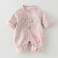 Newborn full month, 100-day, and first birthday baby rompers - chinese style bodysuits, traditional outfits, crawling suits, spring/autumn formal wear, trendy styles