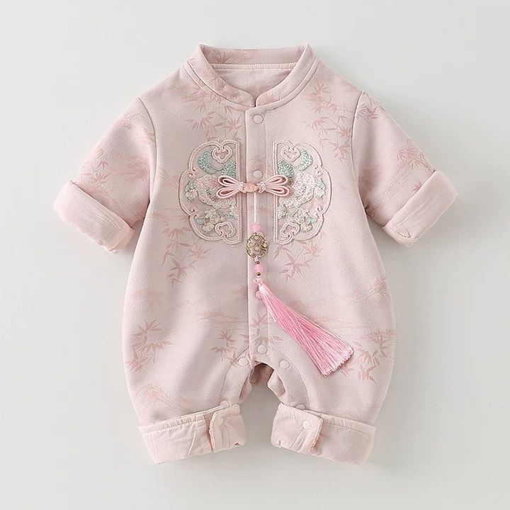 Winter newborn hundred days feng man baby winter clothes baby heattech one-piece clothes one year old dress rompers