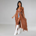 Bestselling european and american fashion crochet cardigan with tassels - autumn/winter knitwear for cross-border e-commerce on