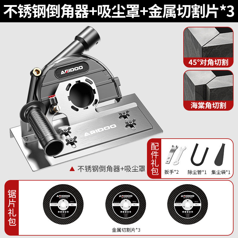Angle grinder tile chamfering device portable 45 degree woodworking bricklayer universal cutting artifact portable chamfering device