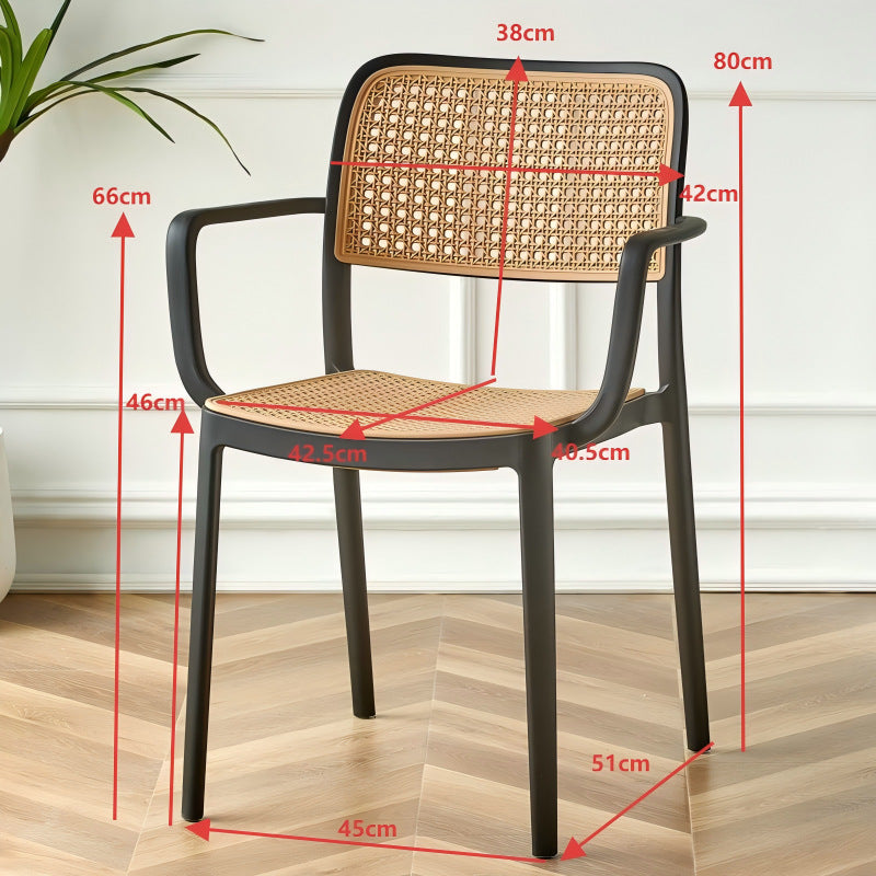 Dining chair for homeelderly armrest plastic chair for homedining chair backrest rattan chair stackable outdoor stool balcony