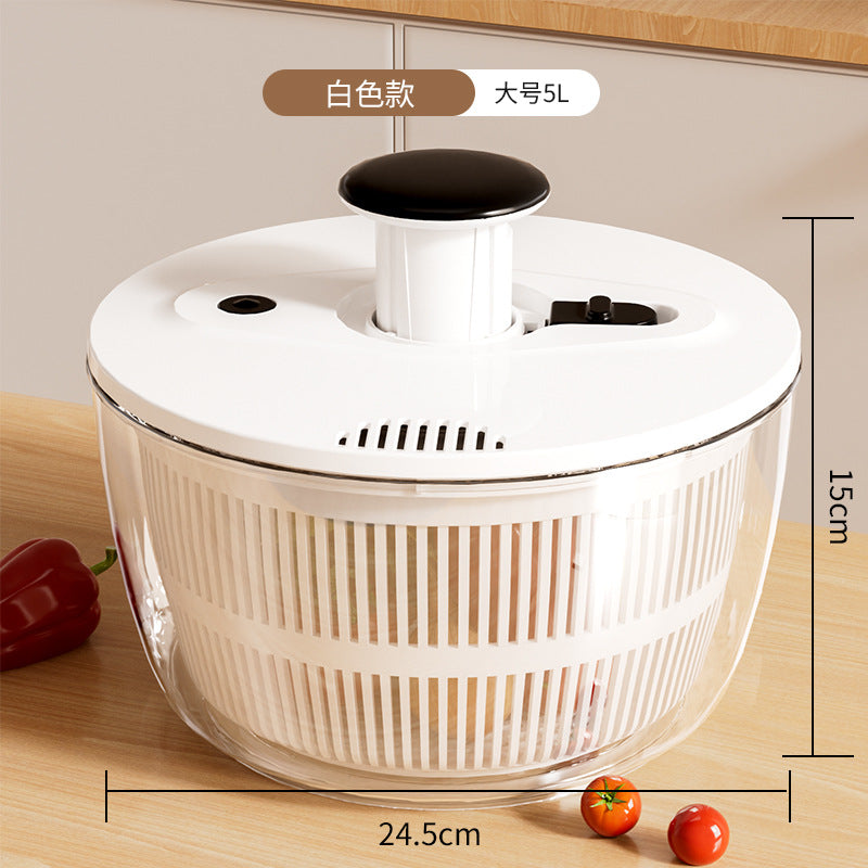 Multifunctional press dehydrator for home vegetable salad drying dehydrator large capacity rotate drain basket vegetable basin