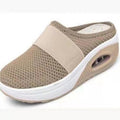 Exportplus size heelless slip-on women's lazy air cushion cut out mesh breathable toe-cap half-drag women's shoes