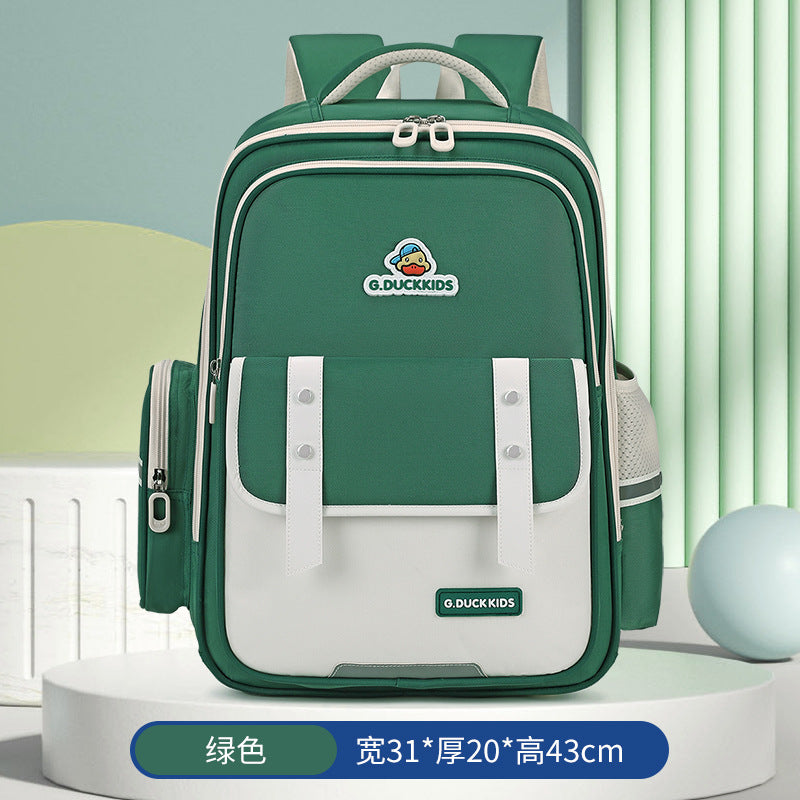 Little yellow duck new arrival genuine school bag fashion burden reduction waist protector primary school kids backpack ultra-light student spine protector