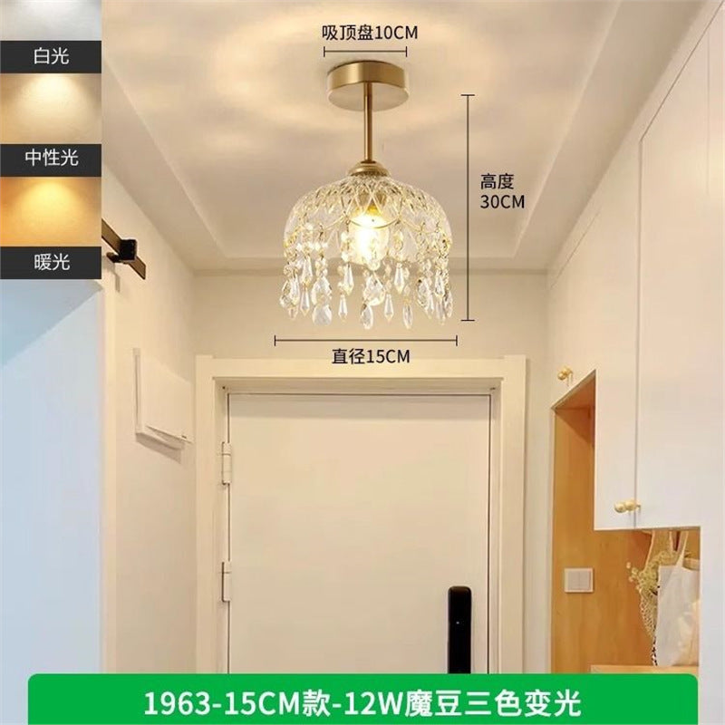 Luxury crystal entryway chandelier - french art style for hallway, corridor, balcony, and ambiance enhancement