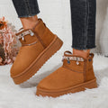 fleece-linedthickenedheattech snow boots for women fall and winternew arrival ethnic style pendant thick sole fur all-in-one non-slip shoes