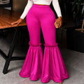 New arrivalfashionplus sizepatchwork bell-bottom pants silm butt pure color party cocktail women's pants trousers