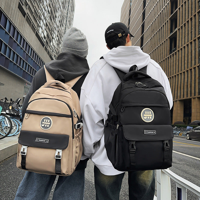 Cross-border new large-capacity schoolbag, junior high school student, college student backpack, Korean version of casual tide student backpack wholesale