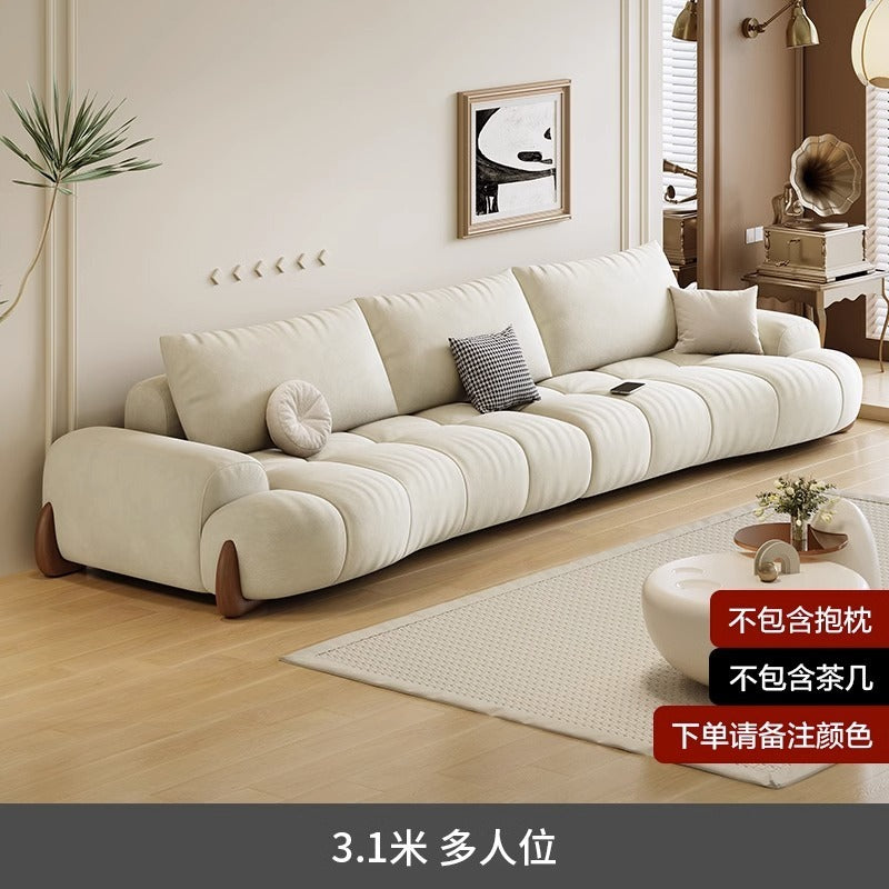 Cat paw fabric sofa - new minimalist design for small living rooms, creamy white, curved, trendy style